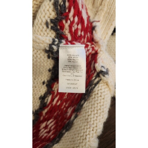 Talbots Womens Sweater Nordic Fair Isle Wool Blend Small Petite - Picture 6 of 9